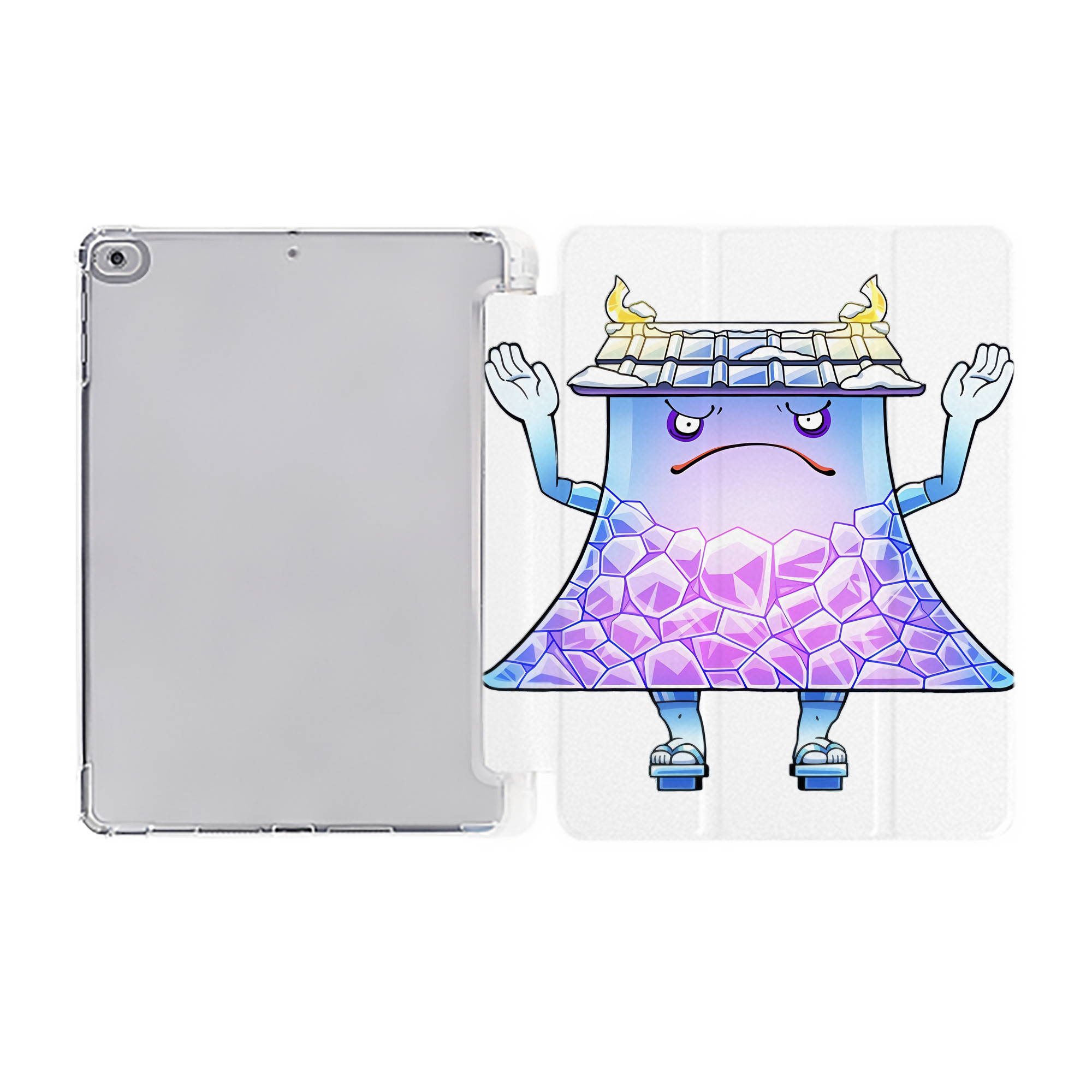 （画像用） 妖怪ウォッチ Yo-kai Watch IPad ケース ペン収納付き 三つ折りスタンド PUレザー×シリコン 対応機種9.5/10.5/10.9インチ